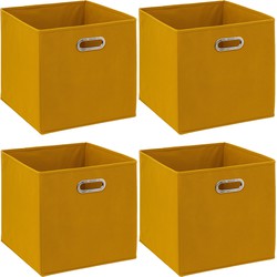 5Five Opbergmand/kastmand - 6x - Geel - 31 x 31 x 31 cm - 29L - Opbergmanden