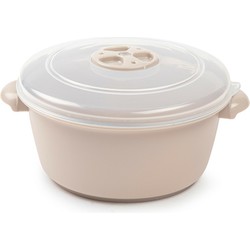 Plasticforte Magnetronschaal - deksel/ventiel - 1L - beige - kunststof - Magnetronbakken