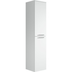 Badplaats Badkamerkast Venus 30 x 30 x 160 cm - Wit - Hangende Kolomkast met Twee Deuren