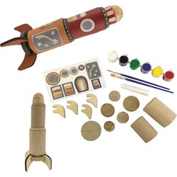 Egmont Toys Egmont Toys Houten Raket om te verven 19x8x8 cm