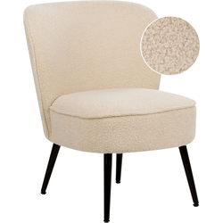 Beliani VOSS - Fauteuil-Beige-Bouclé