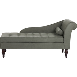 PESSAC - Chaise longue - Grijs - Rechterzijde - Microvezels