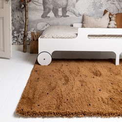 Vloerkleed Kinderkamer stip - Bruin/Cognac/Zwart - Dots - Polypropyleen