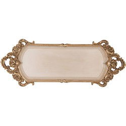 Clayre & Eef Dienblad 34x13x3 cm Goudkleurig Kunststof