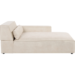 Beliani HELLNAR - Chaise longue-Beige-Fluweel