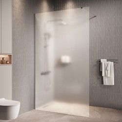 Badplaats Douchewand Florida 100 x 200 cm - Chroom – Inloopdouche 8 mm met Melkglas