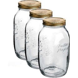 Bormioli Rocco Weckpot/inmaakpot - 6x stuks - 1,5L - glas - 21 x 10 cm - Weckpotten
