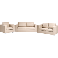 HELSINKI - Woonkamerset - Beige - Leer