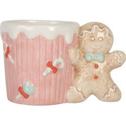 Clayre & Eef Mok 350 ml Roze Keramiek Gingerbread man