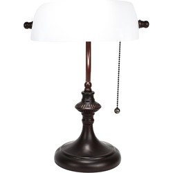 LumiLamp Tafellamp  26x16x38 cm Wit Metaal Glas Bureaulamp