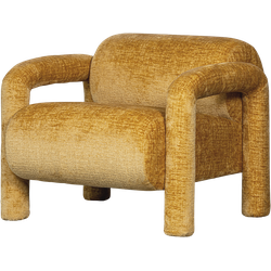 WOOOD Lenny Fauteuil - Polyester  - Goud/Geel - 65x76x82