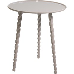 Bijzettafel Rond - Beige Aluminium - 45,5x45,5x50cm - Santi