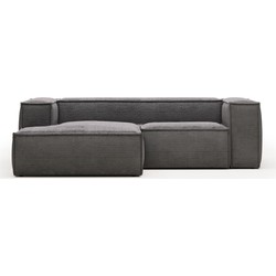 Kave Home - 2-zitsbank Blok grijze corduroy met chaise longue links 240 cm