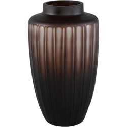 PTMD Vaas Linesa - 19x19x33 cm - Glas - Bruin