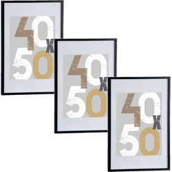 3x stuks houten fotolijst zwart geschikt voor een foto van 40 x 50 cm of 50 x 70 cm - Fotolijsten