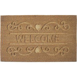 Items Deurmat - welcome - sierlijk - kokosvezel - 75 x 45 cm - Deurmatten