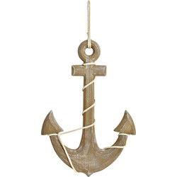 Scheeps anker voor wand/muur - Hout - 42 x 60 cm - Maritieme decoratie - Beeldjes