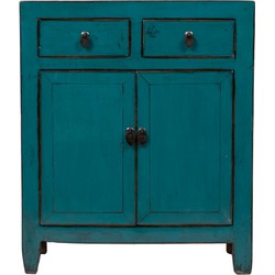 Fine Asianliving Antieke Chinese Kast Teal High Gloss B78xD40xH94cm