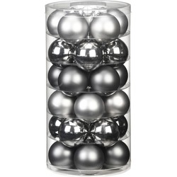 Inge Christmas Kerstballen - 30x st - glas - grijs - 6 cm - Kerstbal
