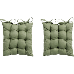 Madison Toscane Kussen - Basic Green - 46x46 - Groen - 2 Stuks