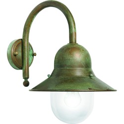 Maritiem wandlamp verkoperd messing - zwart/groen