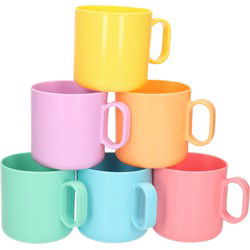 Drinkbekers - 48x stuks - gekleurd - 320 ml - stevig kunststof - beker - Drinkbekers