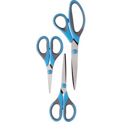 Scharen set - 3-delig - blauw - verschillende maten - Huishoudschaar - Keukenscharen