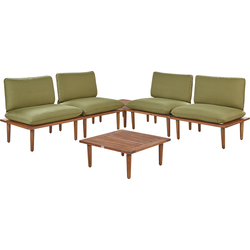 FRASCATI - Loungeset voor 4 - Olijfgroen - Acaciahout