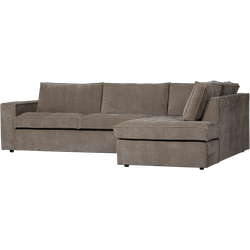 WOOOD Hajo Hoekbank Rechts - Rib - Taupe - 84x283x197