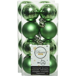 32x stuks kunststof kerstballen groen 4 cm glans/mat - Kerstbal