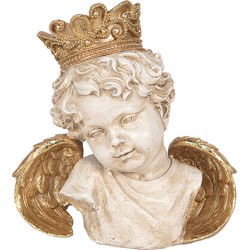 Clayre & Eef Decoratie Beeld Engel Beige Kunststof