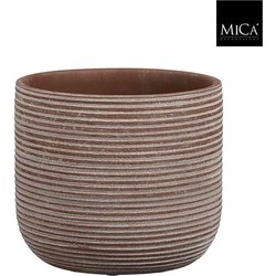 Mica Decorations Bloempot Samuel - 18x18x16 cm - Terracotta - Bruin