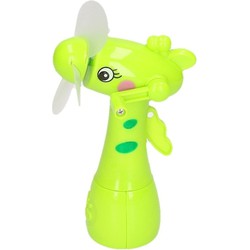 Watersproeier ventilator dierenkop groen 15 cm voor kinderen - Ventilatoren