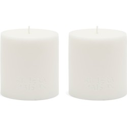 Riviera Maison - Kaarsen - Pillar Candle ECO off-white 10x10 - Wit - Set van 2 stuks