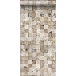 ESTAhome XXL behang marble squares beige - 50 x 900 cm - 158201