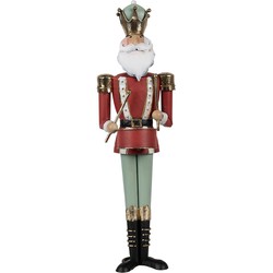 Clayre & Eef Kerstdecoratie Notenkraker 37 cm Rood Groen IJzer