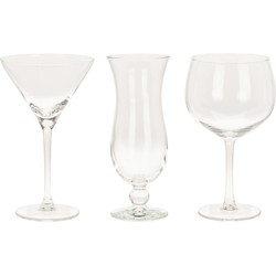 Vaderdag cadeau - cocktailgazen set - 12x stuks - 3 verschillende soorten - Cocktailglazen