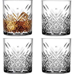 Pasabahce Whisky tumbler glazen - 4x - Timeless serie - 340 ml - Whiskeyglazen