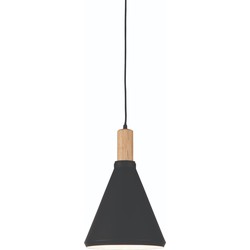 Hanglamp Melbourne - Hout/Zwart - Ø25x38cm