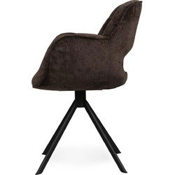 PTMD Eetkamerstoel Link - 64x60x85 cm - Metaal - Bruin