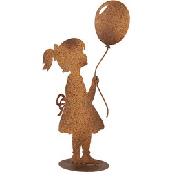 Clayre & Eef Decoratie Beeld Kind 23x11x46 cm Bruin Metaal