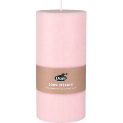 Pastel roze cilinder kaarsen /stompkaarsen 15 x 7 cm 50 branduren - Stompkaarsen