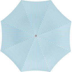 Parasol - lichtblauw/wit - gestreept - D180 cm - UV-bescherming - incl. draagtas - Parasols