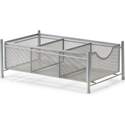 Zeller keuken/keukenkast organizer uitschuifbaar - zilver - 25 x 40 x 15 cm - metaal - Keukenkastorganizer