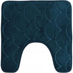 Urban Living Badkamerkleedje/wc badmat tapijt - memory foam - donkerblauw - 49 x 49 cm - Badmatjes