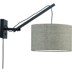 Wandlamp Andes - Bamboe Zwart/Taupe - 50x32x45cm