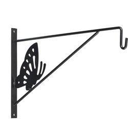 Nature Muurhaak vlinder - antraciet - verzinkt staal - 35 cm - Plantenbakhaken