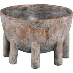 PTMD Frudi Grey cement pot multiple feet round high L