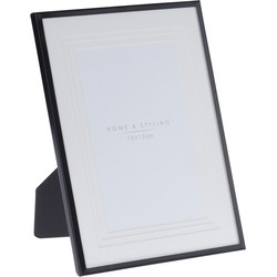 Aluminium fotolijst zwart geschikt voor een foto van 15 x 20 cm - Fotolijsten