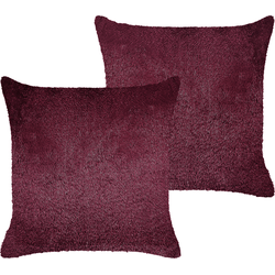 PILEA  - Sierkussen set van 2 - Bordeaux - 45 x 45 cm - Polyester